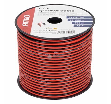 Vodič reproduktoru dvoužilový CCA 2x1.5mm2 100m 7.5A AMiO-04459