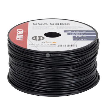 Vodič reproduktoru jednožilový 1x0,75 mm2 100 m 3,75 A 12/230 V AMiO-04453