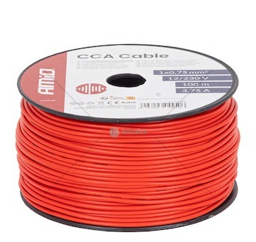 Vodič reproduktoru jednožilový CCA 1x0.75mm2 100m 3.75A 12/230V AMiO-04450