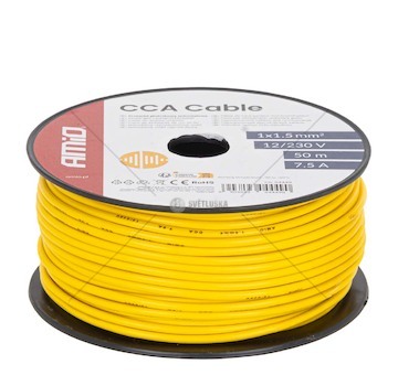 Vodič reproduktoru jednožilový CCA 1x1.5mm2 50m 7.5A 12/230V AMiO-04449