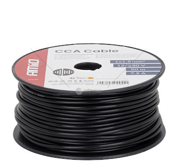 Vodič reproduktoru jednožilový CCA 1x1.5mm2 50m 7.5A 12/230V AMiO-04455