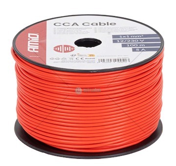 Vodič reproduktoru jednožilový CCA 1x1 mm2 100 m 5 A 12/230 V AMiO-04451