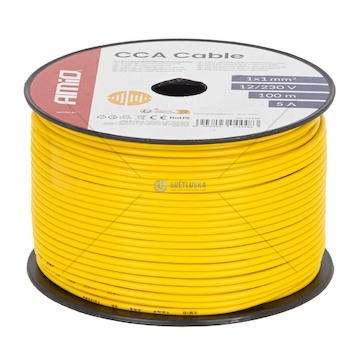 Vodič reproduktoru jednožilový CCA 1x1mm2 100m 5A 12/230V AMiO-04448