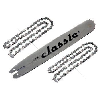 Vodící lišta na řetězové pily a 2 řetězy 40 cm 16