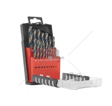 Vrtáky do kovu HSS, DIN 338, 1-10mm, sada 19ks TVARDY