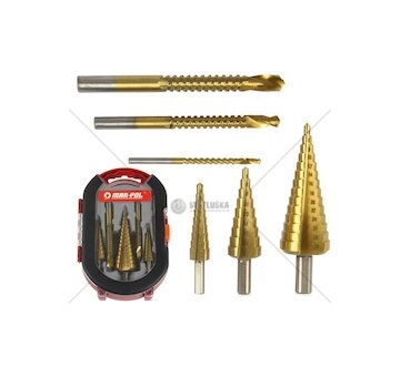 Vrtáky stupňovité a frézovací sada 6 ks MAR-POL