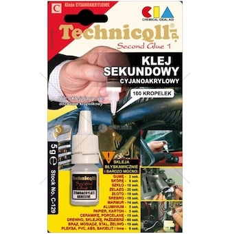 Vteřinové lepidlo kyanoakrylát technické TECHNICQLL 5g