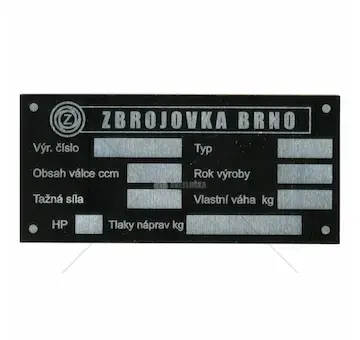 Výrobní štítek z15 | Výrobní štítek Z15