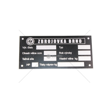 Výrobní štítek ZETOR 15 Z15STITEK