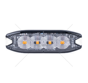 Výstražné osvětlení oranžové 4x3W LED R65 R10 12 / 24V IP67 AMIO-02298