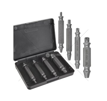 Vytahováky zalomených šroubů 2,5 - 6 mm, oboustranné, sada 4 ks KELTIN