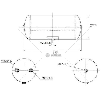 Vzduchojem 10 l / 370x206 4-vývody m22x1,5 0154055_A