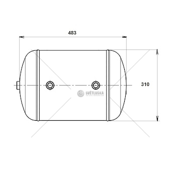 Vzduchojem 30 l / 483x310 3-vývody scania p,g,r,t a4x2a, a6x2a, a6x4, a6x2/2, a6x2/4 0222041_A