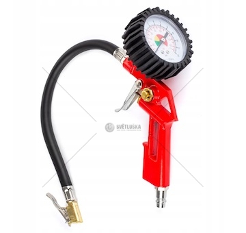 Vzduchová pistole s manometrem  0-15bar pro pneu