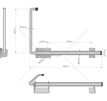 Zabezpečení dveří přívěsu 485MM  TNSM