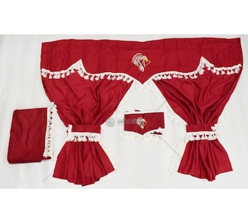 Záclonky kabiny MB ACTROS červené-zvonky 2007004920004