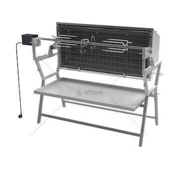 Zahradní gril PIGLET na dřevěné uhlí s elektrickým rožněm CATTARA