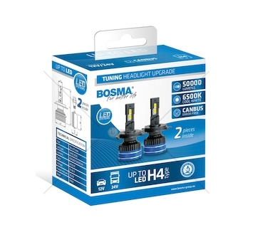 Žárovka 12/24V H4 LED 50000LM kompletní 2 kusi v balení BOSMA BOSMA 7657