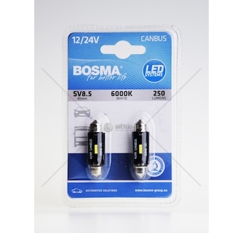 árovka 12/24V LED BA15S 33XSMD 6000K bílá BOSMA 7473
