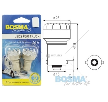 Žárovka 24v 21w led ba15s sada 2ks bosma 0100453_A