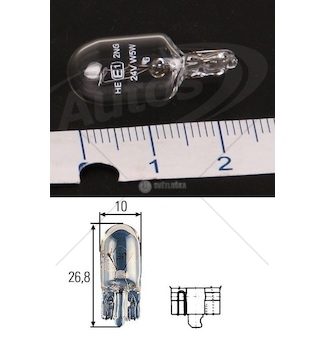 Žárovka celosklo 24v/5w w2,1x9,5d  t10 w5w 0143850_A