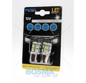 Žárovka LED 12V BA15S 13XSMD bílá BOSMA 3055