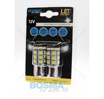 Žárovka LED 12V BA15S 24XSMD 5050 bílá BOSMA 3086