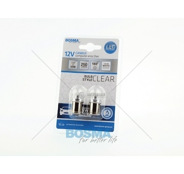 Žárovka LED 12V BA15S 2LED bílé 6000K BOSMA 6636