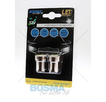 Žárovka LED 12V BA15S 4XSMD bílá sada 2 kusů BOSMA 3048