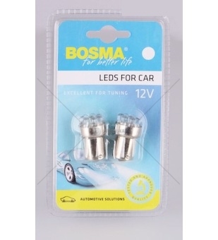 Žárovka LED 12V BA15S 8XLED bílá sada 2 kusů BOSMA 2120/Z