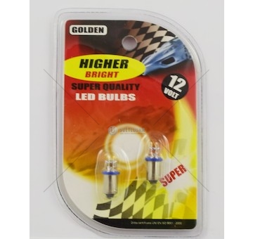 Žárovka LED 12V BA9S 1XLED modrá sada 2 kusů  LBA9S-1-12BL