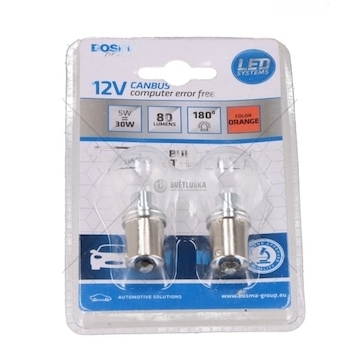 žárovka LED 12V BAU15S 1LED POMARANCZOWA BOSMA 6711