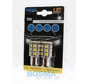 Žárovka LED 12V BAY15D 24XSMD 5050 bílá BOSMA 3246