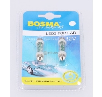 Žárovka LED 12V SV8,5 6XLED bílá sada 2 kusů BOSMA 2946