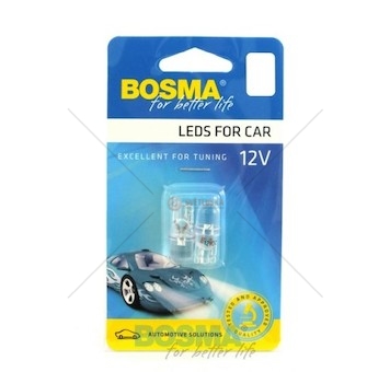 Žárovka LED 12V T10 1XLED bílá sada 2 kusů BOSMA 2441