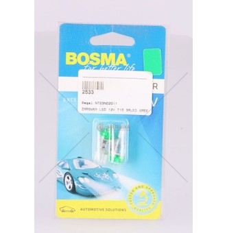 Žárovka LED 12V T10 3XLED GREEN 2SZT BOSMA 2533