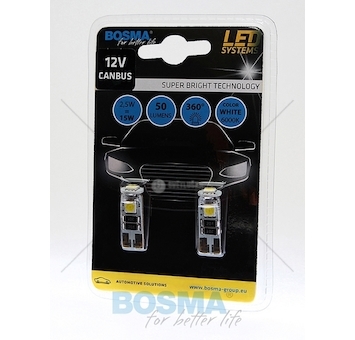 Žárovka LED 12V T10 3XSMD 5050 bílá BOSMA 4144/B