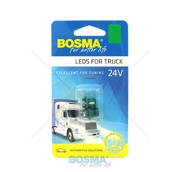 Žárovka LED 24V 1XLED B8,5D GREEN 2ks v balení BOSMA 7699