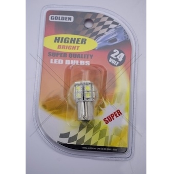 Žárovka LED 24V/21W Ba15s 15xLED SMD LED bílá 1 kus LBA15S-1-24