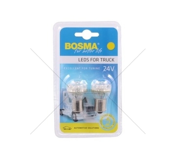 Žárovka LED 24V BA15S 24XLED žlutá sada 2 kusů BOSMA 7071