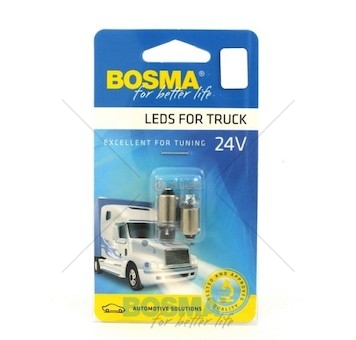 Žárovka LED 24V BA9S 1XLED bílá sada 2 kusů BOSMA 7958