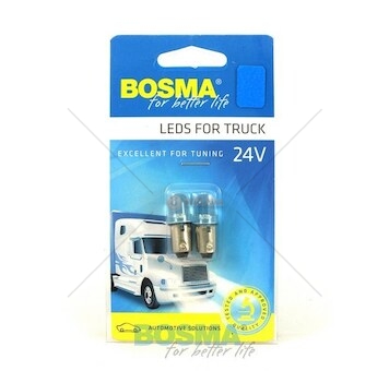 Žárovka LED 24V BA9S 1XLED modrá sada 2 kusů BOSMA 7583