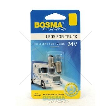 Žárovka LED 24V BA9S 1XLED žlutá sada 2 kusů BOSMA 7576