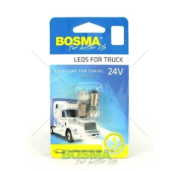 Žárovka LED 24V BA9S 4XLED bílá sada 2 kusů BOSMA 8009