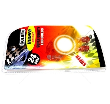 Žárovka LED 24V BAX 1XLED červená sada 2.kusů GLODEN LT05-3-24R