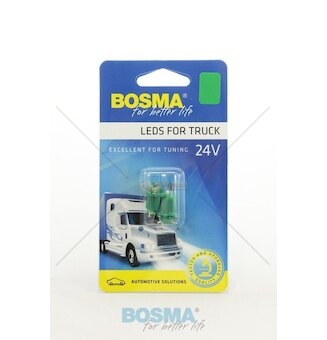 Žárovka LED 24V BAX 1XLED zelená sada 2 kusů BOSMA 7798