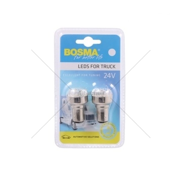 Žárovka LED 24V BAY15D 12XLED bílá sada 2 kusů BOSMA 7156