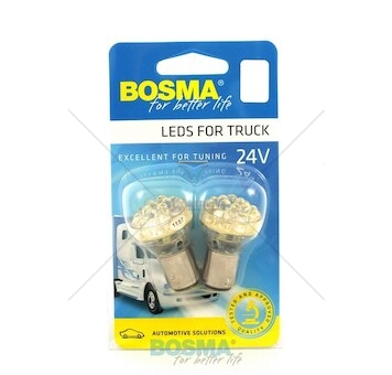 Žárovka LED 24V BAY15D 24XLED bílá sada 2 kusů BOSMA 7200