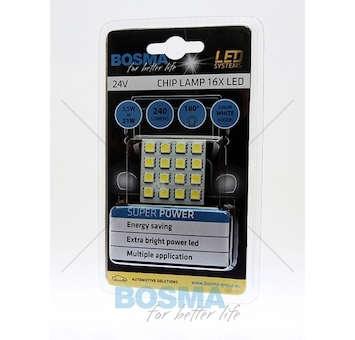 Žárovka LED 24V PLATE 35X35 16XSMD bílá BOSMA 3406/B