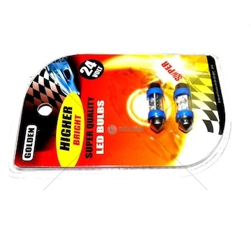 Žárovka LED 24V SV8,5 4XLED modrá  LSV-1-24BL